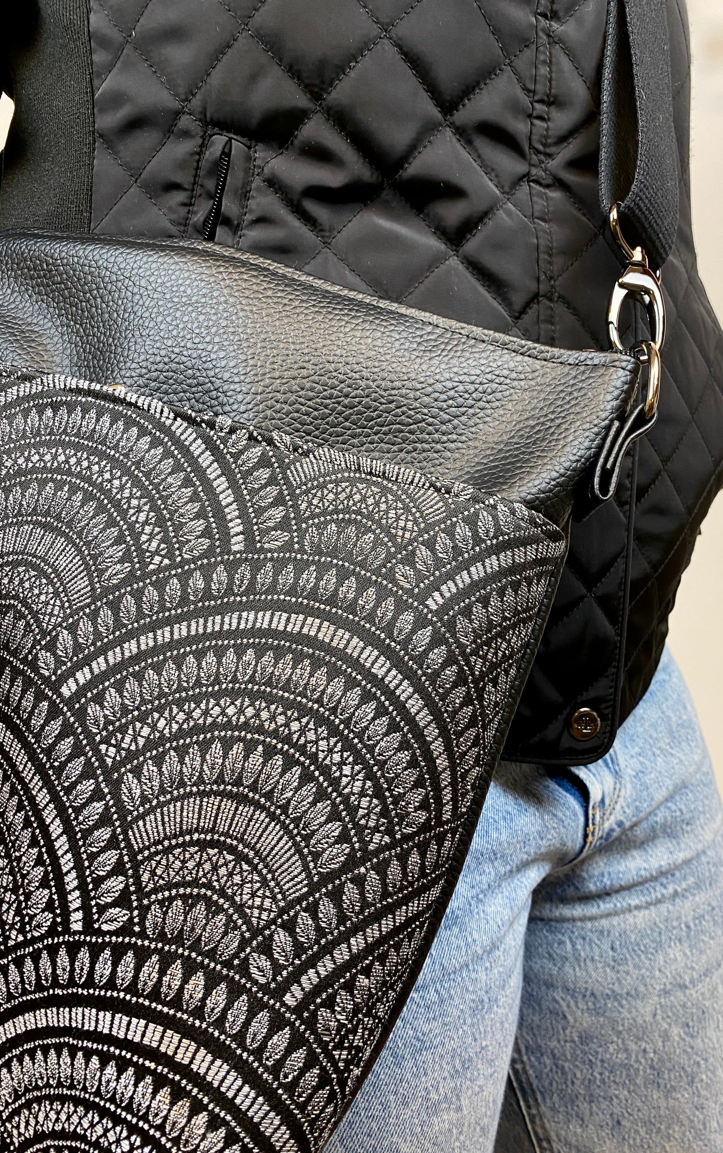 Pre-order black and silver Gemma Oriente bag