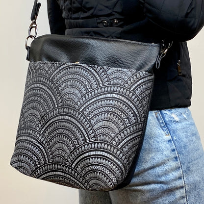 Pre-order black and silver Gemma Oriente bag